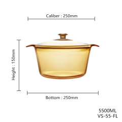 Original Corning Glass Ceramic Sauce Pan Classic Dutch Oven for Gas Stove Fashionable Glass Cooking Pot Household Kitchenware