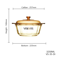 Original Corning Glass Ceramic Sauce Pan Classic Dutch Oven for Gas Stove Fashionable Glass Cooking Pot Household Kitchenware