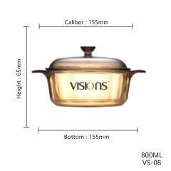 Original Corning Glass Ceramic Sauce Pan Classic Dutch Oven for Gas Stove Fashionable Glass Cooking Pot Household Kitchenware