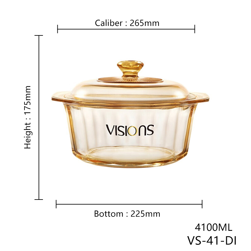 Original Corning Glass Ceramic Sauce Pan Classic Dutch Oven for Gas Stove Fashionable Glass Cooking Pot Household Kitchenware