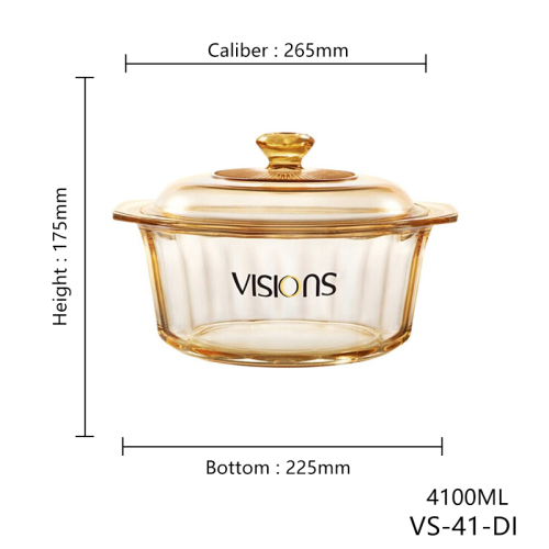 Original Corning Glass Ceramic Sauce Pan Classic Dutch Oven for Gas Stove Fashionable Glass Cooking Pot Household Kitchenware