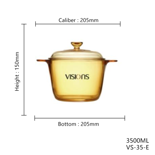 Original Corning Glass Ceramic Sauce Pan Classic Dutch Oven for Gas Stove Fashionable Glass Cooking Pot Household Kitchenware