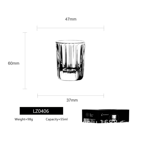 blinkmax 1oz 2oz Thickened Spirits Glass Shot Glass Square Shot Glass Custom logo Hot Stamping Baking Laser