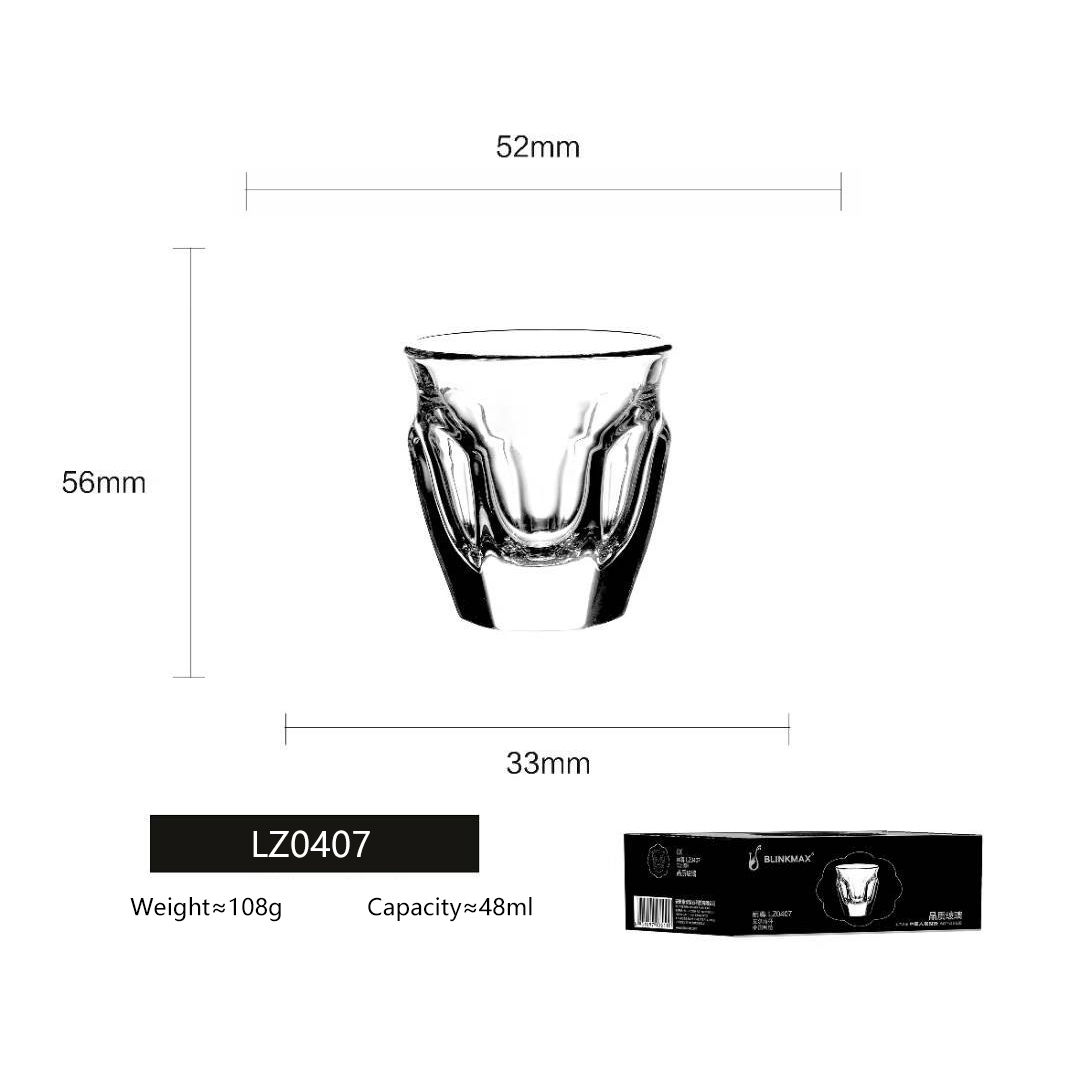 blinkmax 1oz 2oz Thickened Spirits Glass Shot Glass Square Shot Glass Custom logo Hot Stamping Baking Laser