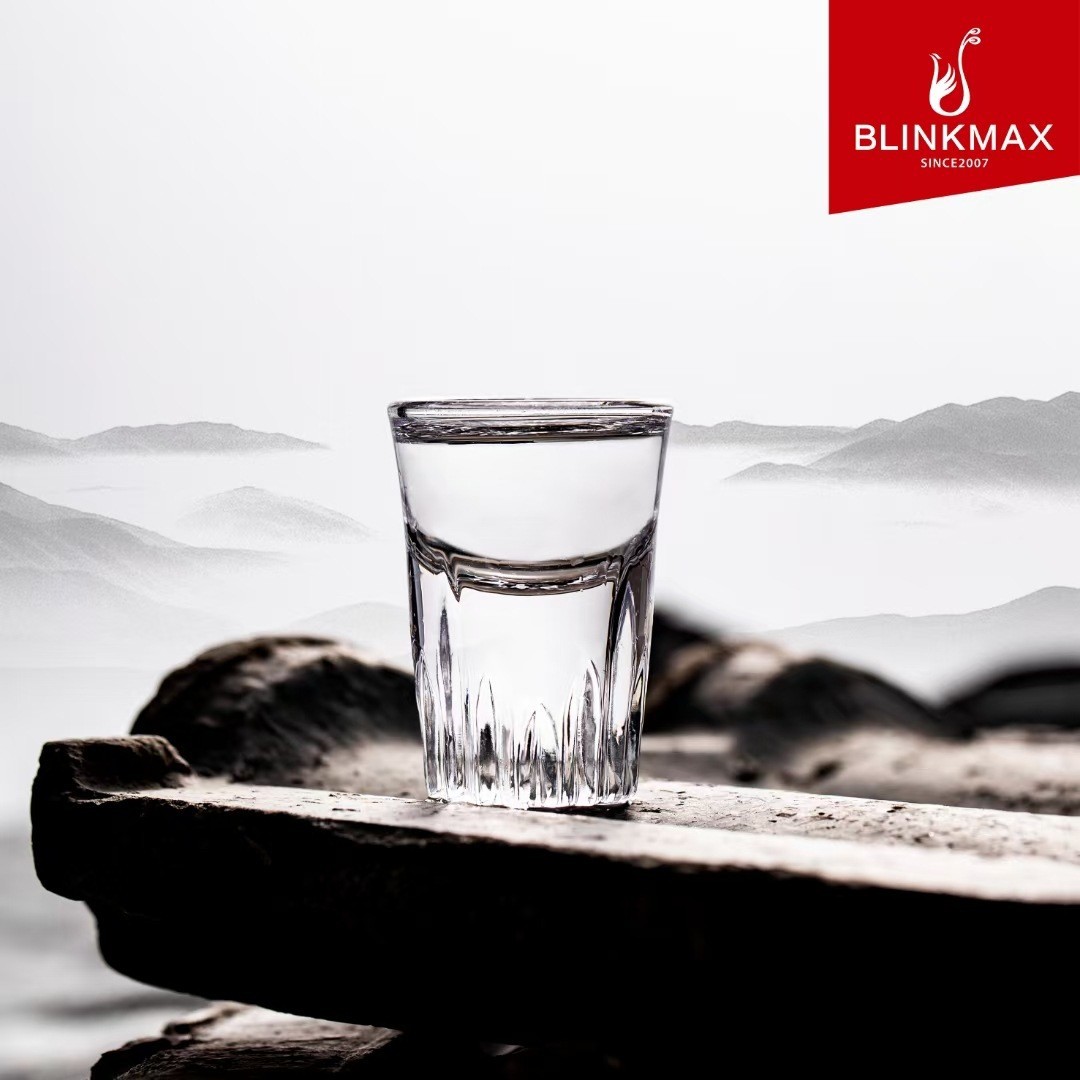 blinkmax 1oz 2oz Thickened Spirits Glass Shot Glass Square Shot Glass Custom logo Hot Stamping Baking Laser