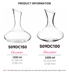 custom design crystal wine decanter 1000ml 1500ml
