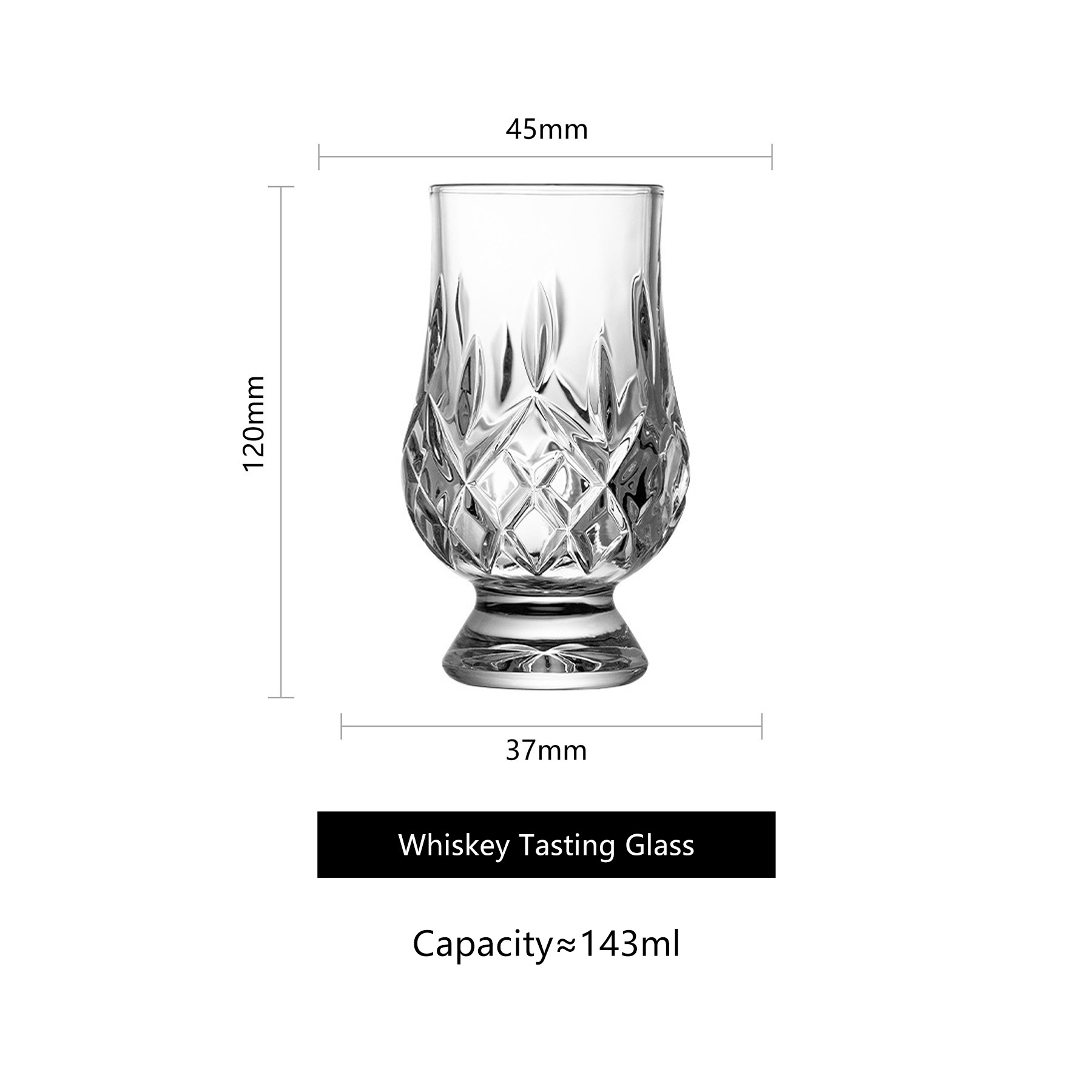 wholesale 5oz Whiskey Wine Tasting Glass Big Belly Soda Lime Glass Modern Simplicity Design Pure Drink Tulip Shape Cocktail Glass