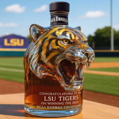wholesale customize model engine tiger eagle patterned whiskey bottle