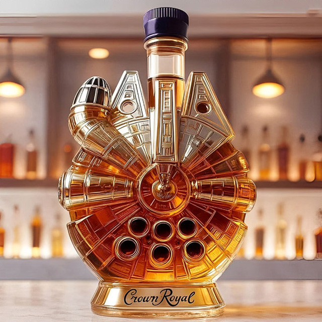 wholesale customize model engine tiger eagle patterned whiskey bottle