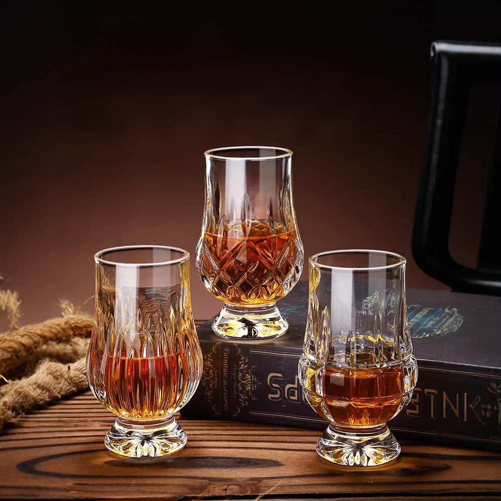 wholesale 5oz Whiskey Wine Tasting Glass Big Belly Soda Lime Glass Modern Simplicity Design Pure Drink Tulip Shape Cocktail Glass