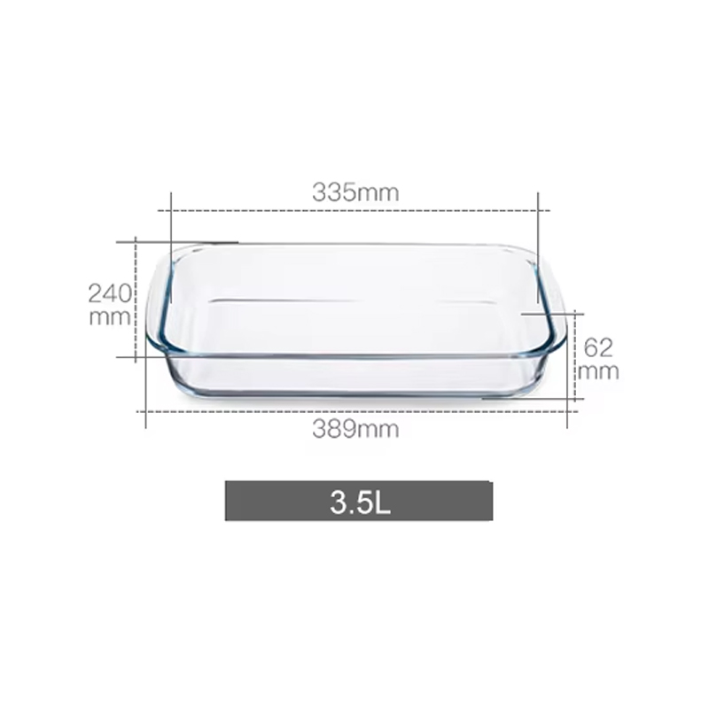 wholesale Stackable Tempered Borosilicate Glass Roasting Pan Set 1.0L-3.5L Rectangular Baking Pan Serving Tray Gadgets De Cuisine