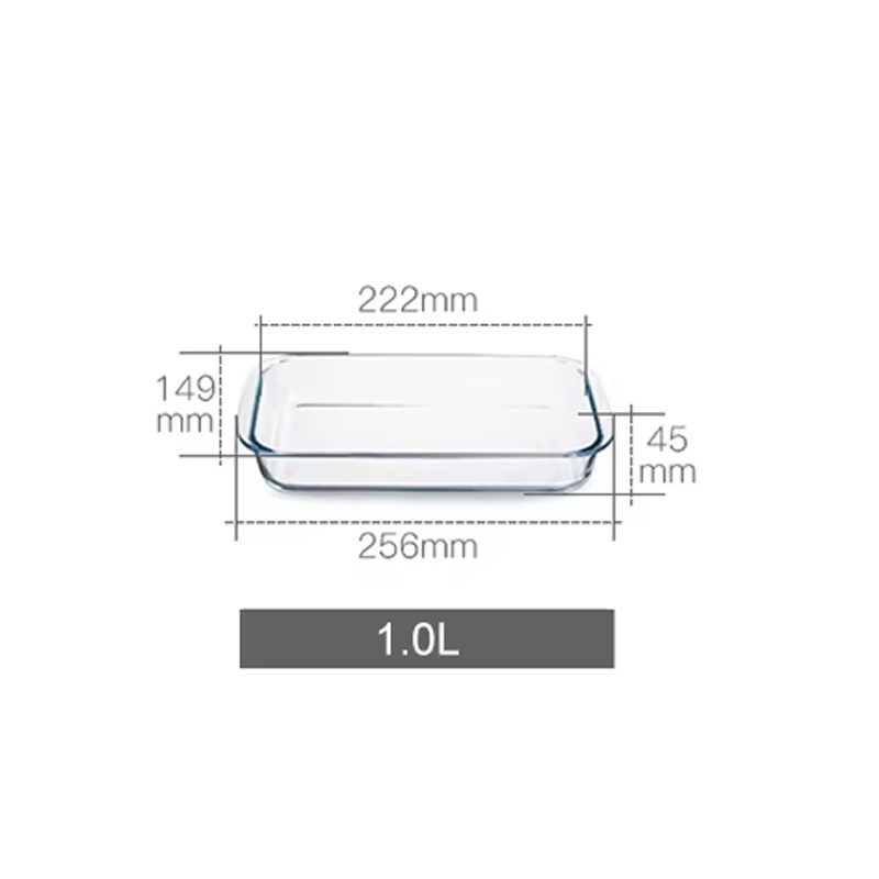 wholesale Stackable Tempered Borosilicate Glass Roasting Pan Set 1.0L-3.5L Rectangular Baking Pan Serving Tray Gadgets De Cuisine