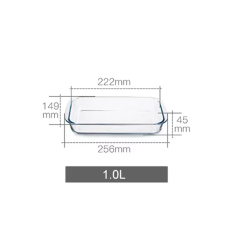 wholesale Stackable Tempered Borosilicate Glass Roasting Pan Set 1.0L-3.5L Rectangular Baking Pan Serving Tray Gadgets De Cuisine