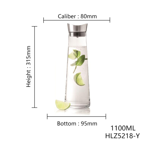 Glass Carafe, Csuntikulo 1L 1.8L Glass Carafe with Lid, Basic Glass Water Carafe for Hot Cold Water Drinks Iced Tea Milk Coffee
