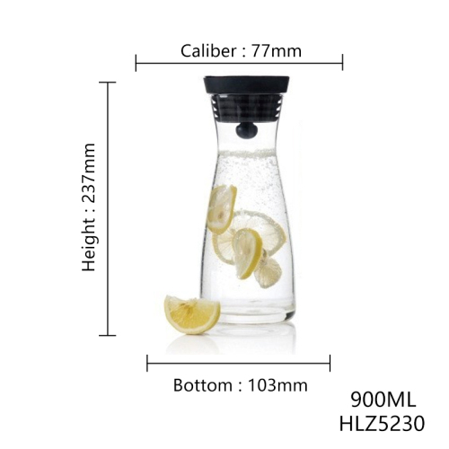 Glass Carafe, Csuntikulo 1L 1.8L Glass Carafe with Lid, Basic Glass Water Carafe for Hot Cold Water Drinks Iced Tea Milk Coffee