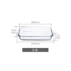 wholesale Stackable Tempered Borosilicate Glass Roasting Pan Set 1.0L-3.5L Rectangular Baking Pan Serving Tray Gadgets De Cuisine