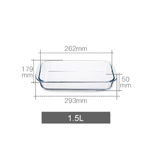 wholesale Stackable Tempered Borosilicate Glass Roasting Pan Set 1.0L-3.5L Rectangular Baking Pan Serving Tray Gadgets De Cuisine
