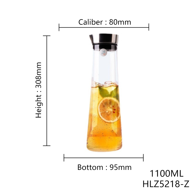 Glass Carafe, Csuntikulo 1L 1.8L Glass Carafe with Lid, Basic Glass Water Carafe for Hot Cold Water Drinks Iced Tea Milk Coffee