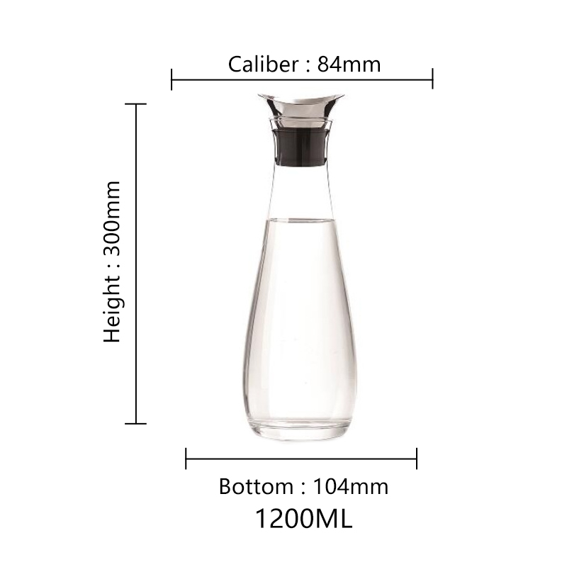 Glass Carafe, Csuntikulo 1L 1.8L Glass Carafe with Lid, Basic Glass Water Carafe for Hot Cold Water Drinks Iced Tea Milk Coffee