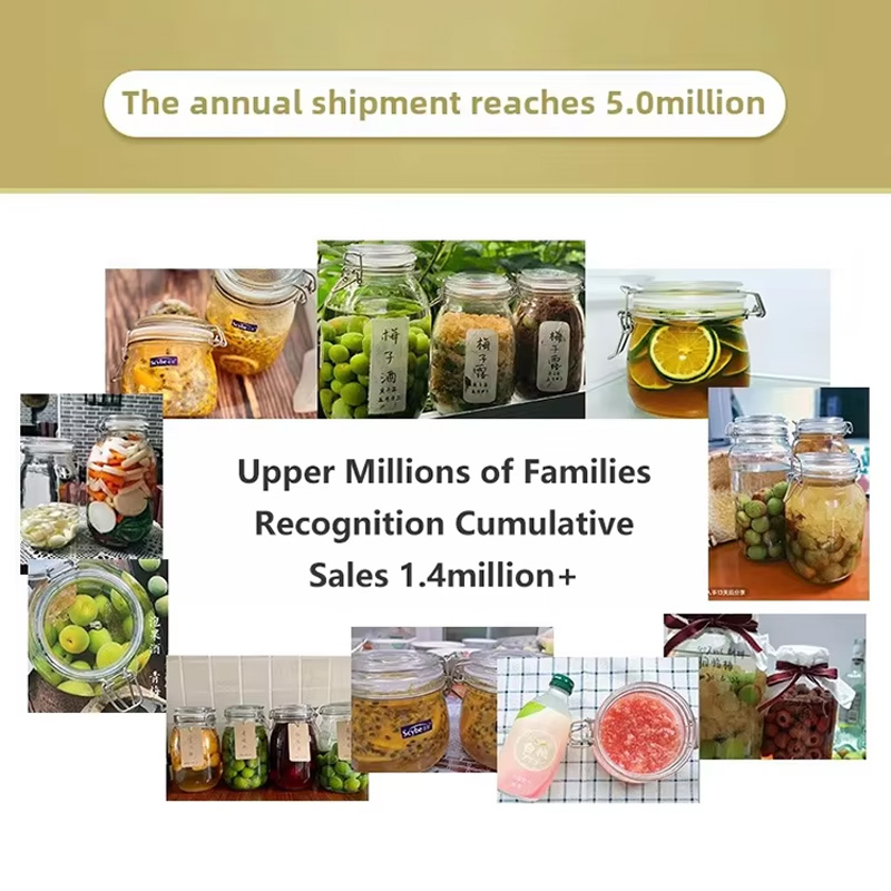 China Factory glass container Oem Food Grade Storage Jar Glass Sealed Bubble Wine Bottle Kitchen Storage and Camping Pickle Jar Wholesale