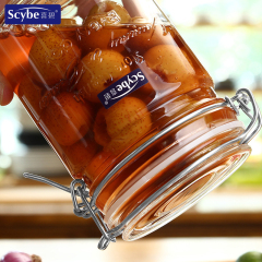 China Factory glass container Oem Food Grade Storage Jar Glass Sealed Bubble Wine Bottle Kitchen Storage and Camping Pickle Jar Wholesale