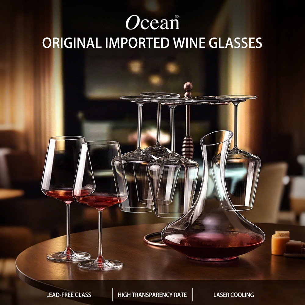 Thailand Ocean Allure Cold Cut Large Capacity 620ml 435ml 220ml Decal logo Custom Burgundy champagne Red Wine Glasses Goblet