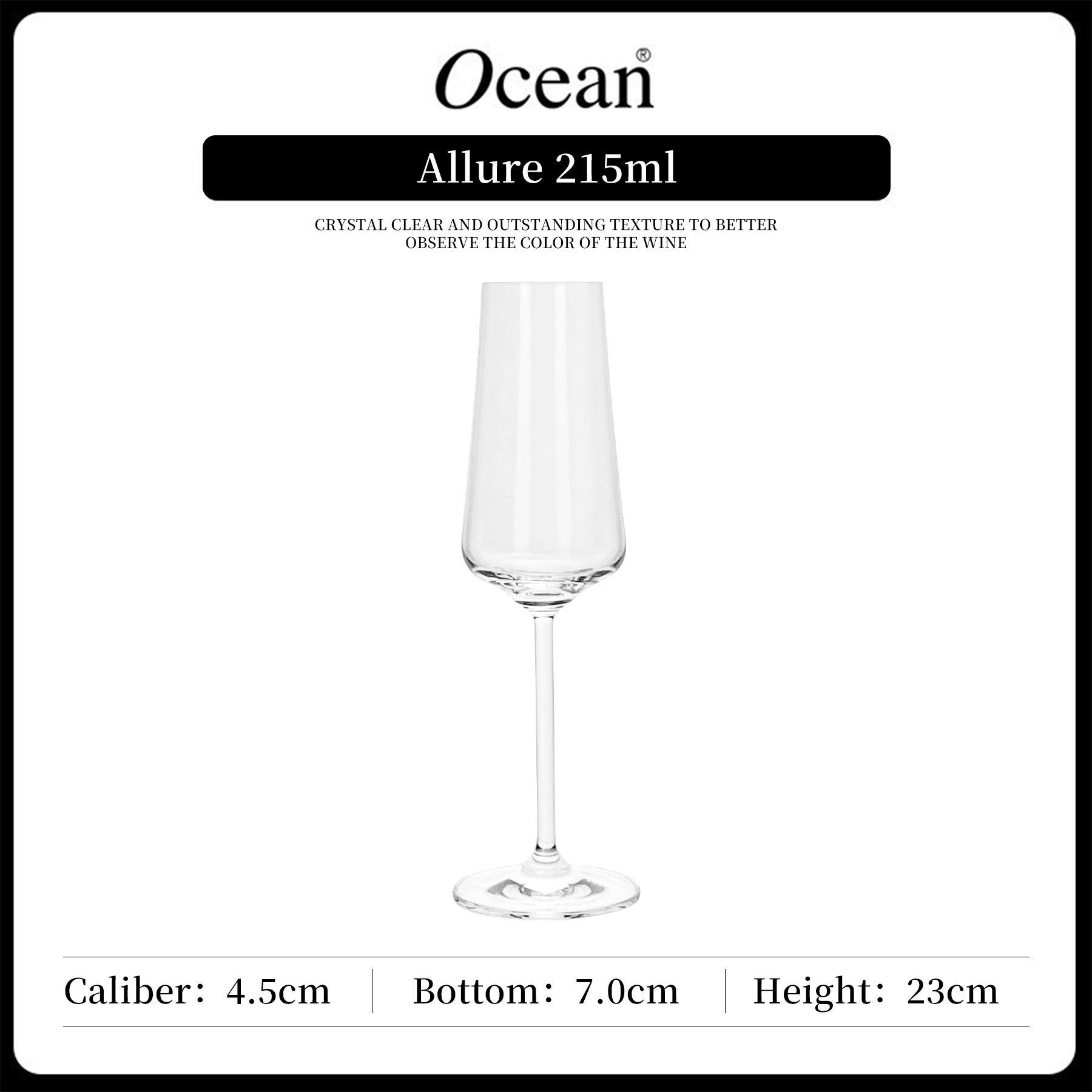 Thailand Ocean Allure Cold Cut Large Capacity 620ml 435ml 220ml Decal logo Custom Burgundy champagne Red Wine Glasses Goblet