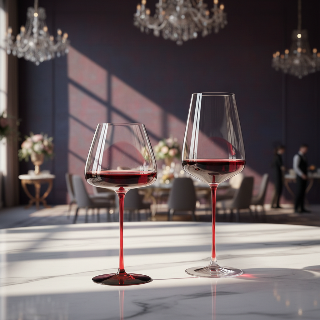 Hxglass Elegance Luxury Vintage Hand Blown Gradient Colorful Plating Stem Crystal Red Wine Goblet Glass for Weddings