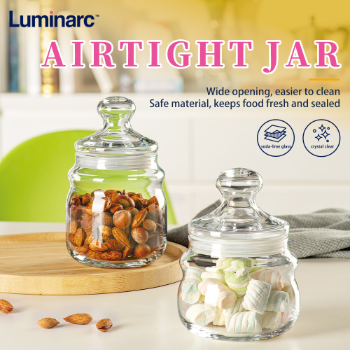 Luminarc custom logo 0.7L 1L glass jars with sealed lids wholesale price
