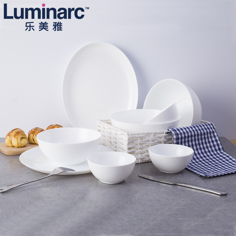 luminarc 14cm 16cm 18cm 23cm 27cm white opal glass dinner plates