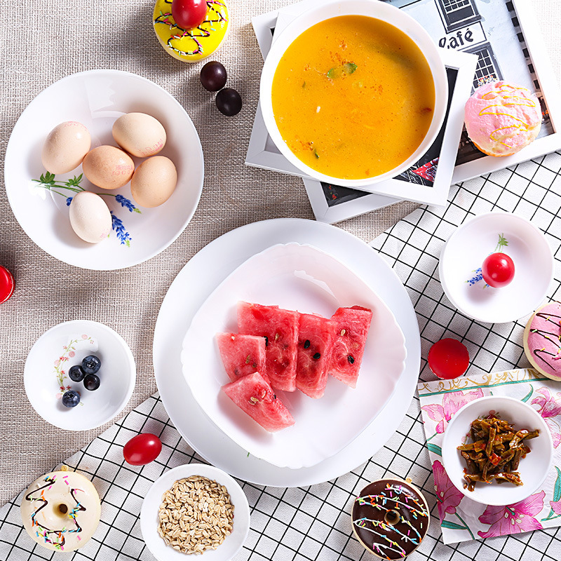 luminarc 14cm 16cm 18cm 23cm 27cm white opal glass dinner plates