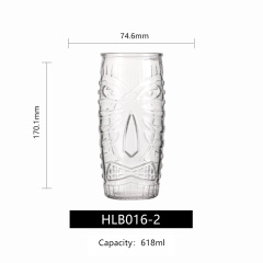 hxglass Factory Ins popular TIKI glass Thicken Base Cocktail Glasses for Bars Restaurant wine glass Wholesale Price