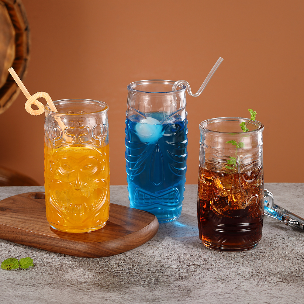 hxglass Factory Ins popular TIKI glass Grimace Cup Thicken Base Cocktail Glasses for Bars Restaurant wine glass Wholesale Price