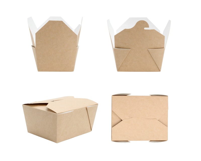 A patented paper lunch box for combined food & beverage delivery l