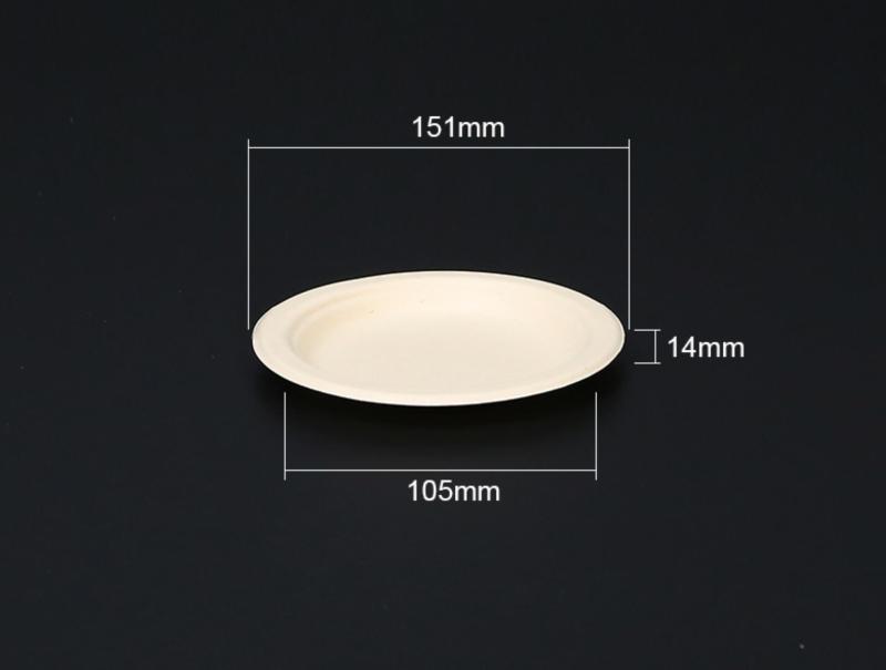 Bagasse pulp round plate