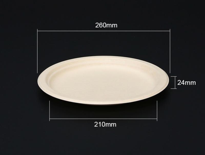 Bagasse pulp round plate