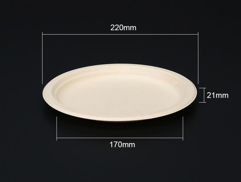 Bagasse pulp round plate