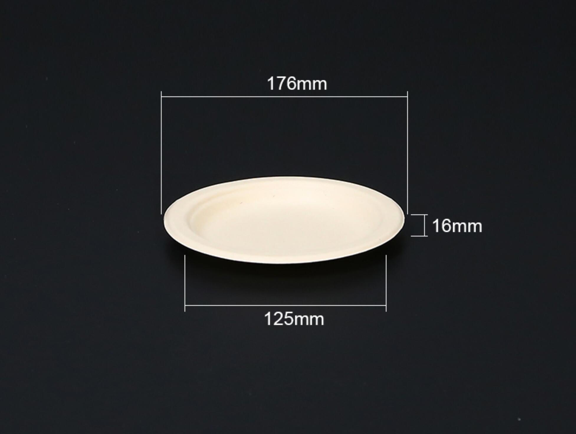 Bagasse pulp round plate
