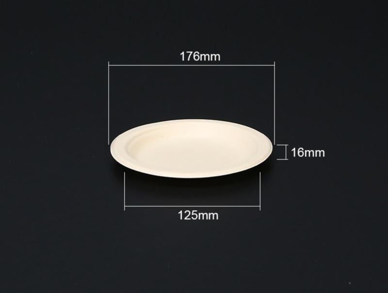 Bagasse pulp round plate