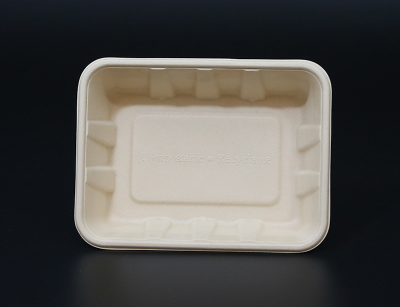 Biodegradable bagasse tray