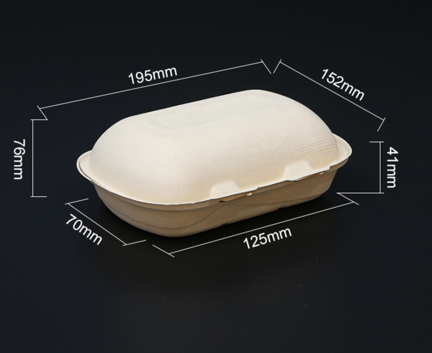 Biodegradable bagasse clamshells