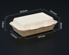 Biodegradable bagasse clamshells
