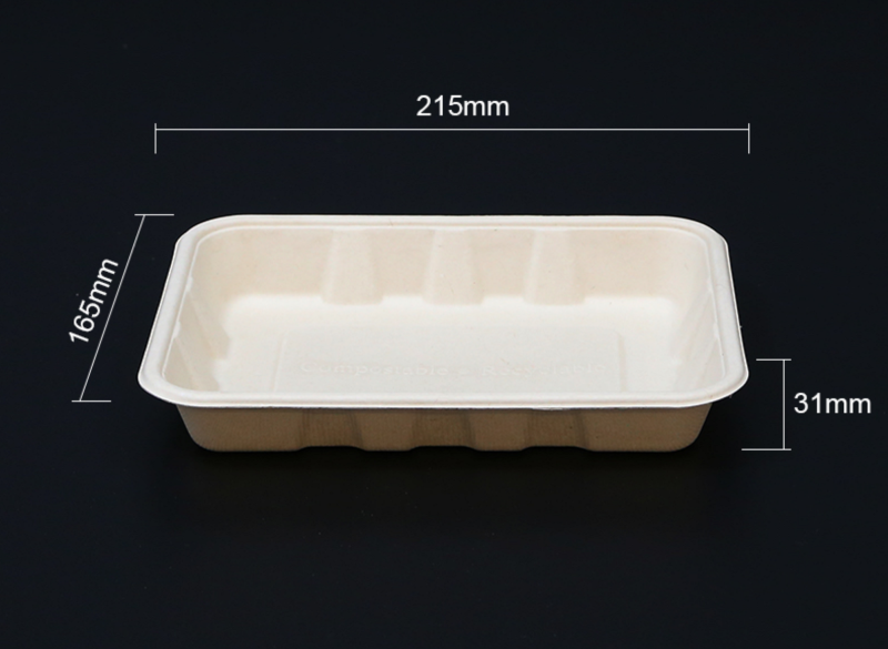 Biodegradable bagasse tray