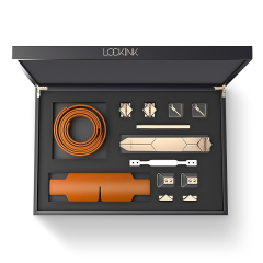LOCKINK 原始野性皮鞭皮拍情趣套裝（棕色）