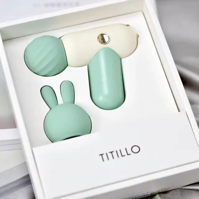 TITILLO｜菁茉吮吸+震動｜雙頭情趣按摩棒紫/粉