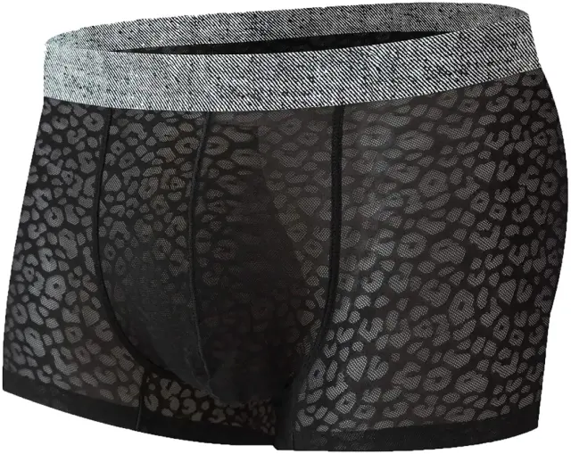 Men Sexy Lace Seamless Boxer Briefs Man Ultra-Thin Breathable Underwear-男士性感蕾絲無縫拳擊短褲男士超薄透氣內褲