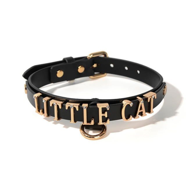【FUNINXXOO】高端SM牛皮字母项圈 可DIY