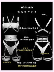 复古束缚带装饰衣性感塑小胸腿环吊袜带套装