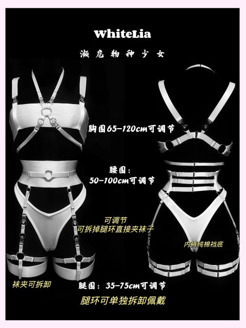 复古束缚带装饰衣性感塑小胸腿环吊袜带套装