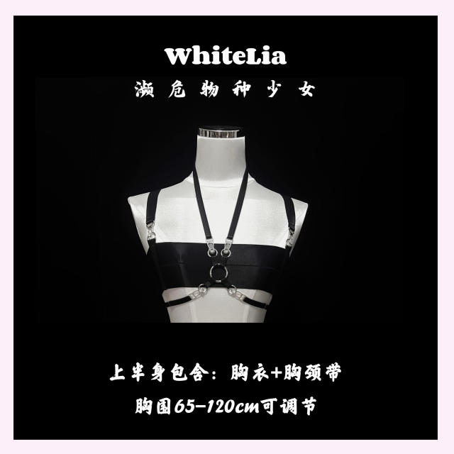 暗夜 重工丝光束缚带装饰衣可调节吊袜带分体套装
